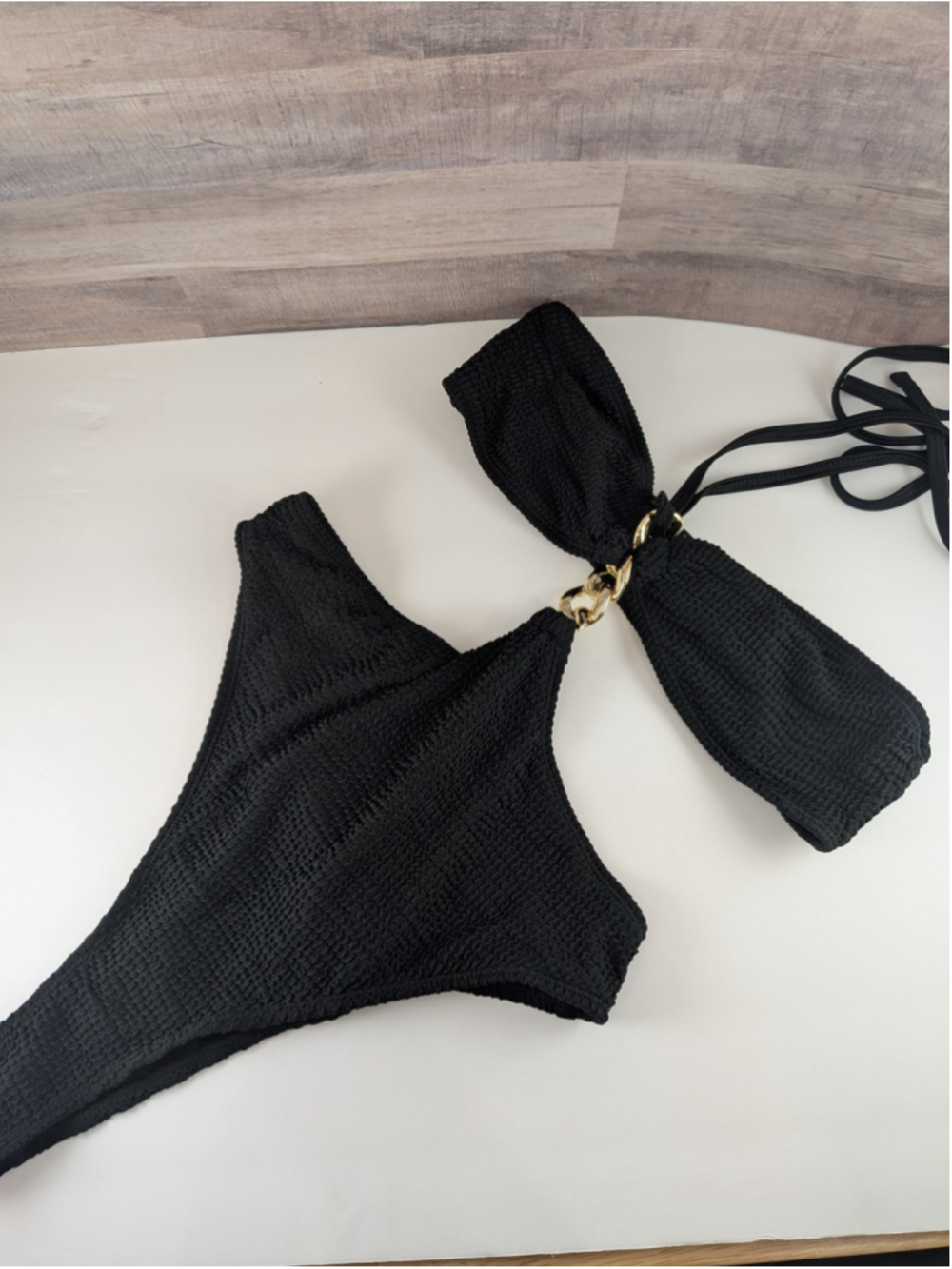 Nasty Gal Black Gold Chain One Piece Swimsuit Size 4